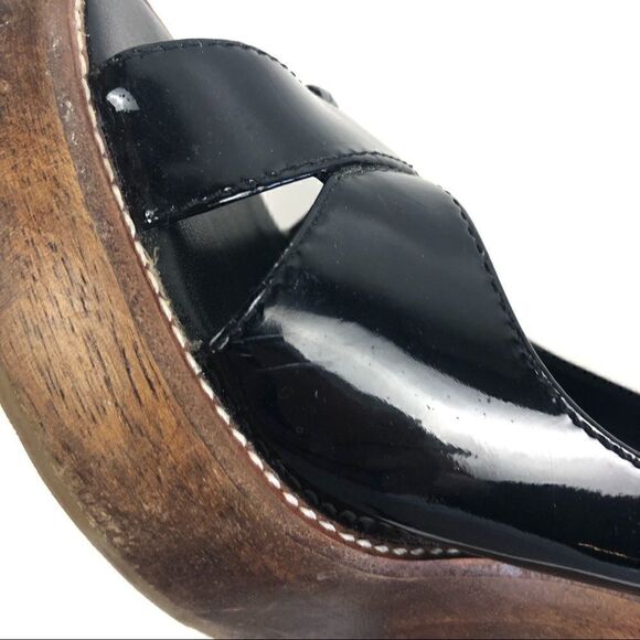 ALDO Black Wedge Open Toed Shoe Size 38 - Picture 8 of 8